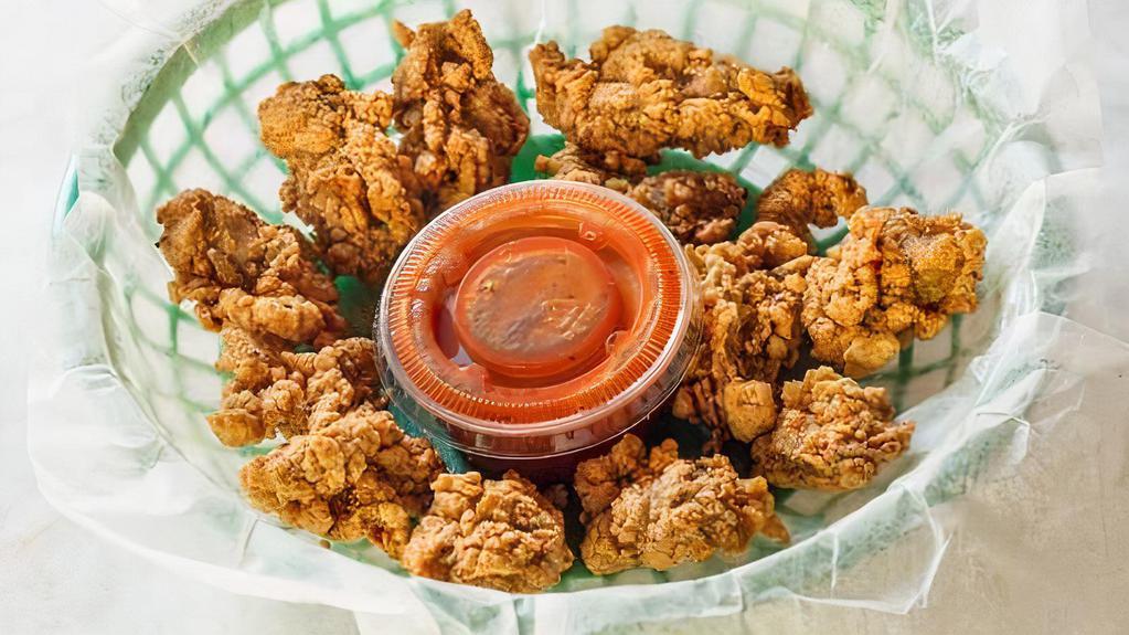 Fried Oysters · Each selection is made to order, hand-tossed in our homemade batter and fried to perfection. Served with a side of house-made G's sauce.