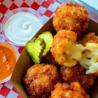 Gobblers 3 · Three of our Fried Mac and Cheese balls.