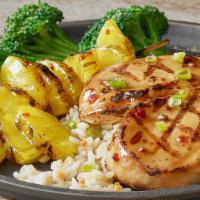Teriyaki-Glazed Chicken · 1/2 lb. all-natural, mesquite-grilled chicken breast brushed with teriyaki glaze. Served wit...