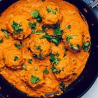 Malai Kofta · Vegetable balls in tomato curry. includes rice naan and daal.