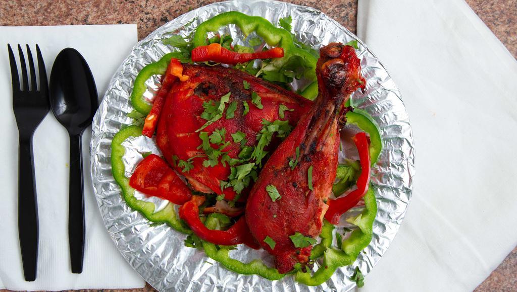 Tandoori Chicken 2Pc · Chicken marinated in yogurt, seasonings and cooked in clay oven.
