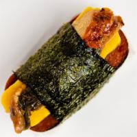 Unagi Tamago Spam Musubi · Japanesee egg and eel spam musubi