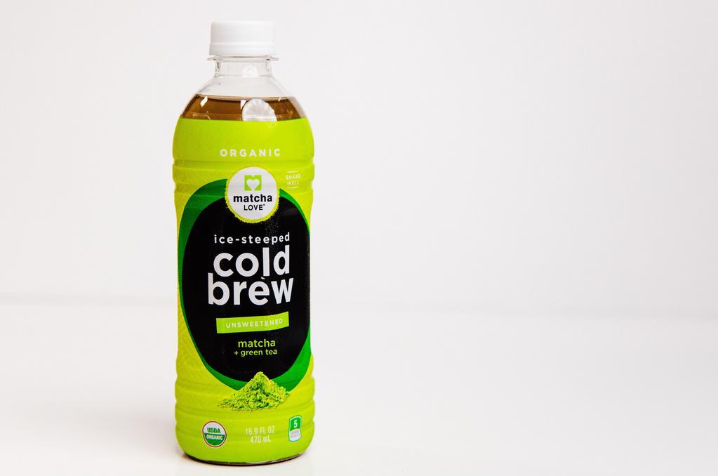 Matcha + Green Tea Unsweet Cold Brew · 15.9 oz Bottle
Authentic Japanese cold brew recipe to bring the smoothest, most refreshing green tea.  Steeping our finally milled Japanese matcha and whole leaves in ice draws out a clean flavor and the naturally mellow sweetness of tea.