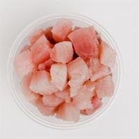 Albacore Tuna · Raw cubed albacore tuna.