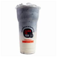 Sesame Oolong Milk Tea · Toasted black sesame with our freshly brewed oolong milk tea.