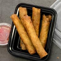 Lumpia Shanghai (Beef) · 5 Pieces of crispy beef lumpia served sweet chili sauce.