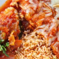 Chile Relleno & Enchilada · 1 Enchilada and chile relleno served with rice and beans