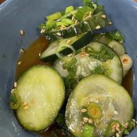 Pickled Cucumber Salad · Sesame oil, chili oil, and sesame seed.