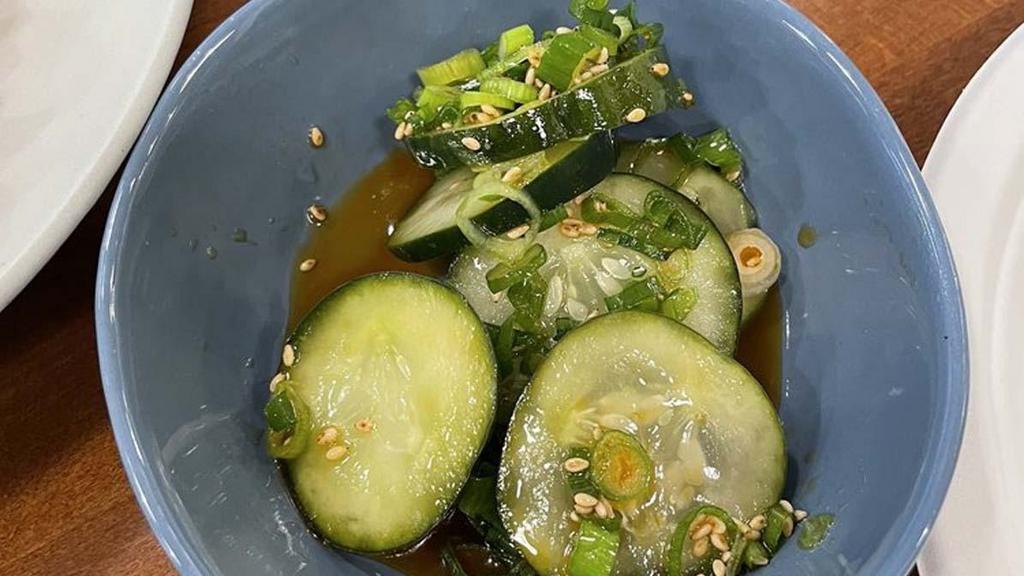 Pickled Cucumber Salad · Sesame oil, chili oil, and sesame seed.