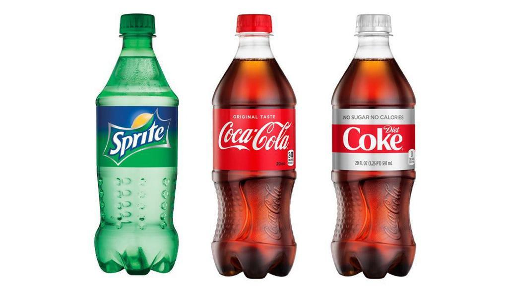 Bottled Soda · Choose from  Coke, Diet Coke, Sprite*, Coke Zero - 20 oz. *items may not be available at some locations please select an alternate in case a particular store does not have this flavor.