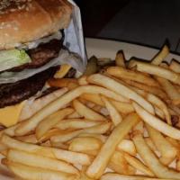 Double Cheese Burger · Include french fries.