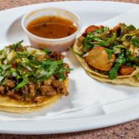 1 Street Taco · 1 street taco with (meat choice) Grilled chicken,shredded chicken,Steak,Carnitas,Pastor,Chor...