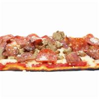 Meat Lover'S Pizzette · Marinara, mozzarella, pepperoni, Italian sausage, bacon, chili flakes