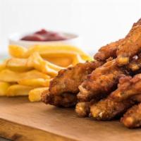 Chicken Wings With Fries · Tender, juicy chicken wings with your choice of dip and a side of fries.