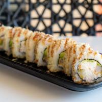 Super Crunchy Roll · Shrimp tempura, imitation crab, avocado, crunchy flakes, sweet sauce.