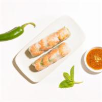 Shrimp And Pork Summer Roll (Goi Cuon) · 2 rice paper rolls with shrimp, pork and veggies.