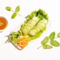 Vegetable Summer Roll (Goi Cuon) · 2 rice paper rolls with mixed veggies.