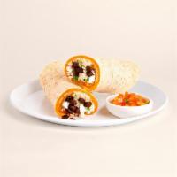 Bean And Cheese Quesarito · Keep it cheesy. Scrambled eggs, melted cheese, black beans, and salsa wrapped up in a quesad...