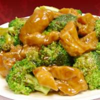 Broccoli Chicken · Stir-fried chicken with broccoli and carrots in a savory sauce.