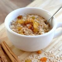 Oatmeal · Oatmeal with golden raisins, agave nectar and cinnamon.