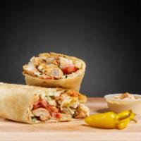 California Kaboburrito · Large tortilla with chicken kabob, rice french fries, onions, tomatoes, coleslaw and crumble...