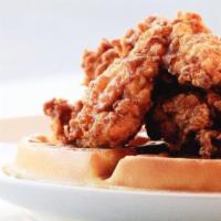 Buttermilk Fried Chicken + Waffle · Boneless Chicken Breast and Leg, Butter, Maple Syrup. Add White Meat for an additional charge.
