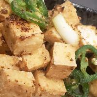 Salt 'N Pepper Tofu · Silky tofu lightly deep fried into mini cubes, then wok tossed with a salt and pepper finish.