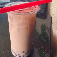 Black Milk Tea With Boba · Okinawa black milk tea with boba.