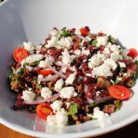 Greek Quinoa Salad · Bhutanese Red Rice and Quinoa Mix, Red Onion, Kalamata Olive, Grape Tomato, Carrot, Feta Che...