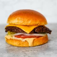 Super Smash Cheeseburger · Juicy, grilled beef burger smashed to perfection with American cheese, fresh shredded lettuc...