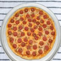 Pepperoni & Sausage Pizza 14 Inch Pizza Pie! · Pepperoni & Italian Sausage Pizza 14 inch Pizza Pie
