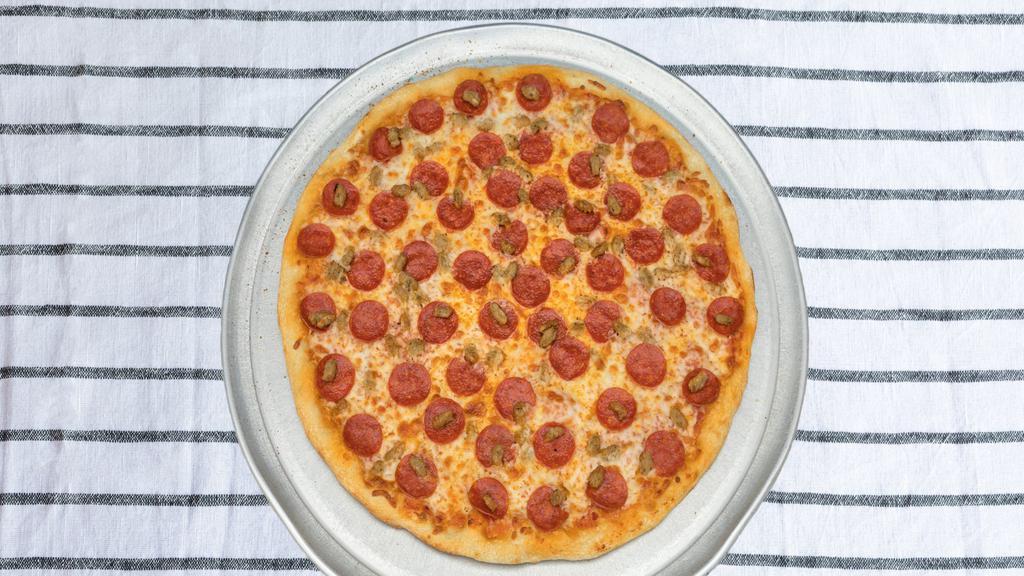 Pepperoni & Sausage Pizza 14 Inch Pizza Pie! · Pepperoni & Italian Sausage Pizza 14 inch Pizza Pie