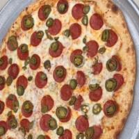 Pepperoni With Jalapenos Pizza 18 Inch Pizza Pie  · 