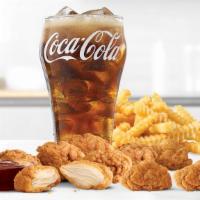 9 Pc Nuggets Meal · 100% white meat chicken in a crispy seasoned breading.