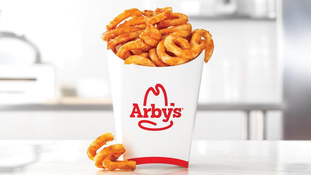 Curly Fries (Medium) · Arby's classic seasoned curly fries. Visit arbys.com for nutritional and allergen information.