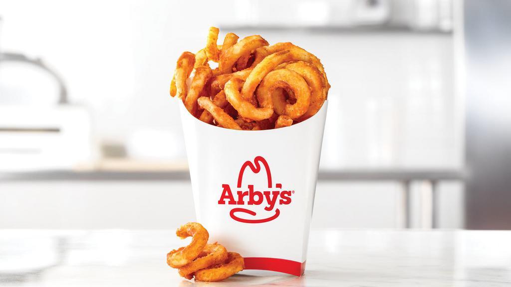 Curly Fries (Small) · Arby's classic seasoned curly fries. Visit arbys.com for nutritional and allergen information.