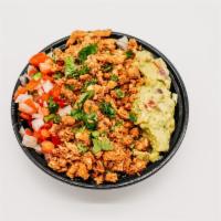 Chicken Bowl · Marinated Grilled Chicken Breast, Spanish Rice, Pinto Beans, lettuce, house salsa, guacamole...