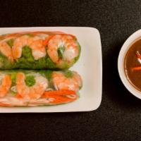 Freshshrimp Spring Rolls (2 Rolls) · Gỏi cuốn. Shrimp, vermicelli, bean sprout, mints & lettuce wrapped in rice paper served with...