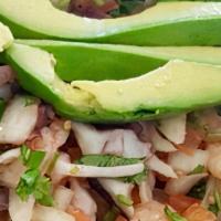 Shrimp Ceviche  · Comes in a bowl and we include four mini tostadas to make your own-traditionally we cook it ...