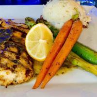 Lemon Herb Chicken · Succulent chicken breast marinated in our home-made lemon herb sauce  served with choice of ...