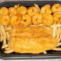 Seafood Basket · Catfish, shrimp, fries.