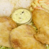 Fried Fish · White fillet fish filet fried to golden brown and served with tartar sauce. mini plate: serv...