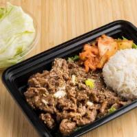 Korean Beef Bulgogi With Mixed Vegetables  (Wrap) · High Quality Korean Cut of lean beef grilled with our bulgogi sauce, served with Kimchi and ...