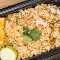 Happi'S Thai Fried Rice (Lunch Special) · Stir-fry Jasmine rice with case-free eggs, peas, carrots, peppers, onions, green onions and ...