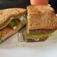 Turkey Sandwich  · Lettuce tomato onions avocado jalapenos cheese and chipotle sauce.