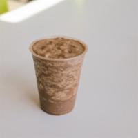 Almond Butter Cup Smoothie · 16 oz smoothie with; Almond butter, chocolate whey protein, almond milk, banana.