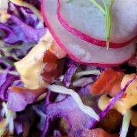 Cauliflower Taco Ciye · beer battered cauliflower, cabbage, pico de gallo and dressing