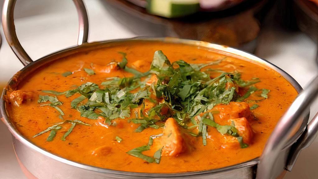 Chicken Tikka Masala · Marinated Boneless chicken breast cubes cooked in special Himalayan creamy sauce with special herbs and spices