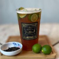 Key Lime · Sweetened black lemon flavored tea with fresh lime.