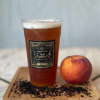 Peachy Lychee · A delicious Lichee black tea sweetened with peach flavoring.